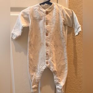 Quincy Mae Cream One-Piece with Subtle Rainbows 6-12 months